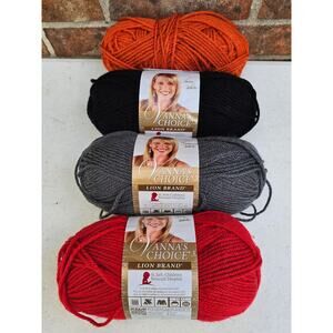 4 NEW Mix Lot Skeins LION BRAND Vanna's Choice YARN Crochet Knit DIY Craft GIFT